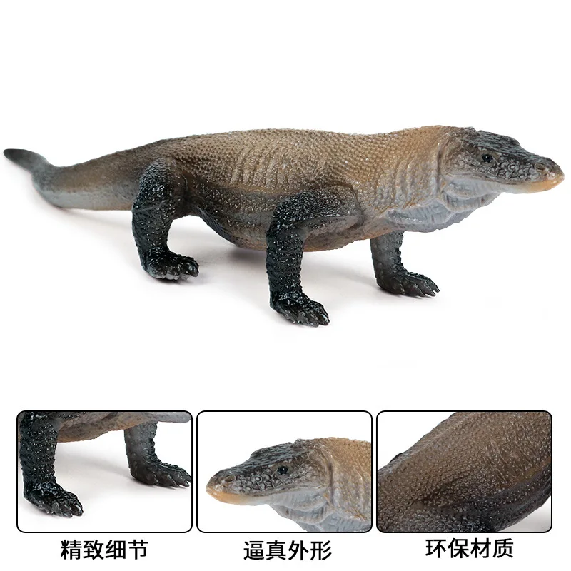 Модель сплошного статического дикого животного Модель Детская игрушка Goanna Komodo Goanna пластиковое украшение
