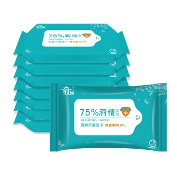 

10pcs/bag Disinfection Portable 75% Alcohol Swabs Pads Wipes Antiseptic Cleanser Cleaning Sterilization Health Home