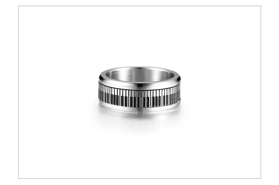 Vnox Piano Ring Stainless Steel Band for Music Lover