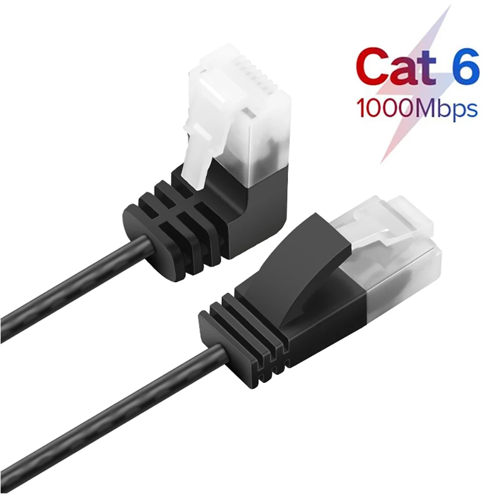 

Ultra Slim Cat6 Ethernet Cable RJ45 Lan Cable UTP Network Cable for Cat6 Compatible Patch Cord for Modem Router Cable down angle
