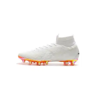Оригинальные мужские футбольные бутсы тренировочные шипы Детские Phantom Sneaker Sport Neymar ZUSA 18+ FG мягкие великолепные футбольные туфли - Цвет: Белый