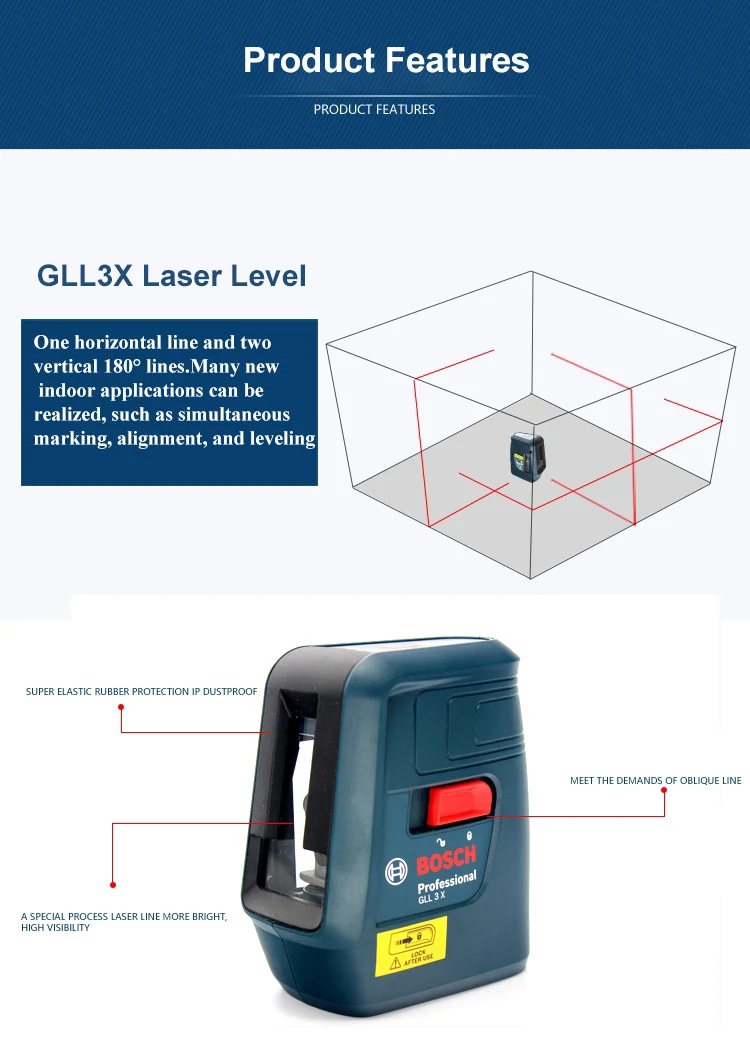 Brand new BOSCH GLL3X Professional Line Laser Level 