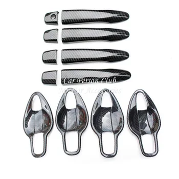 

For Nissan Qashqai J11 2016-2019 Door Handle Holder Cover Door Bowl Frame Molding Trims Carbon Fibre Car Exterior Accessories