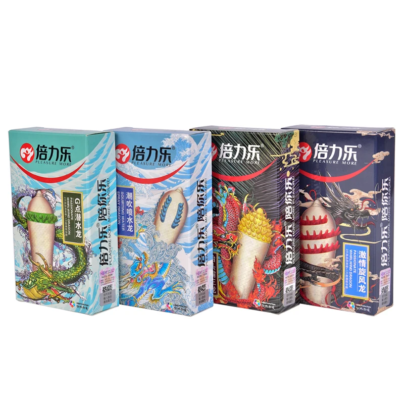 3PCS Dotted Thread Ribbed G Point Latex Condoms Contraceptives Big Particle Spike Condom for Men Sex Products
