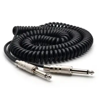 

5M Guitar Bass Spring Audio Cable Line Connector Auxiliary Cord Lead Guitarra Wire 6.35MM Straight Angle Plug Guitar Accessories