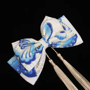

Japanese-style And Wind Fabric Tassels Bow Side Clip Hair Accessories GIRL'S