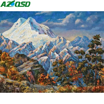 

AZQSD Unframe Paint By Numbers For Adults Landscape DIY Coloring By Numbers Mountain Picture For Living Room Home Decoration