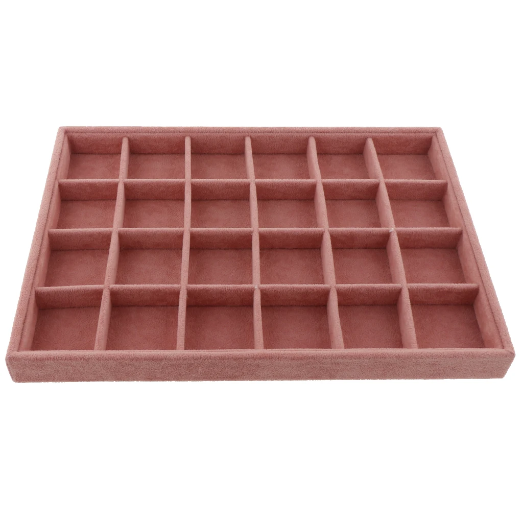 Ring Earrings Necklace Jewelry Display Organizer Box Tray Showcase Holder