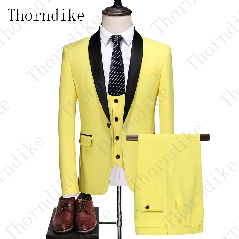 Thorndike мужской костюм на заказ, приталенный(пиджак+ брюки+ жилет) жених, мужской смокинг, Свадебный костюм жениха, мужской костюм, обычный костюм Homme