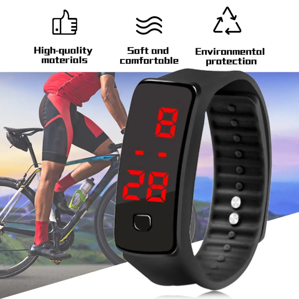 

LED Digital Silicone Wristband Bracelet Lightweight Soft Fitness Sports Band Watch Children's Students Sports Electronic Outdoor