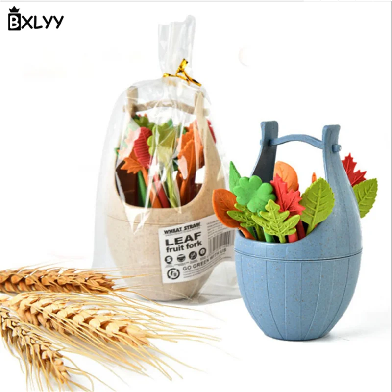 

BXLYY Kitchen Accessories Creative Fruit Fork DIY Birthday Party Decorations Kids Plastic Fruit Fork Set Gadgets Tableware.85z