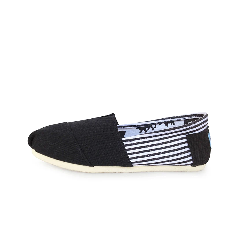 Black stripes Классические удобные парусиновые Повседневные Дышащие туфли унисекс на плоской подошве; сезон весна-лето; Мужские эспадрильи; большие размеры - Цвет: Black stripes