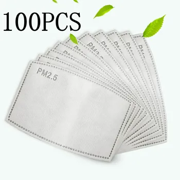 

100PCS Mask Pads Disposable Melt-Blown Cloth Mask Gasket Replacement Non-Woven Dust Pad Three Layers Protective 2020