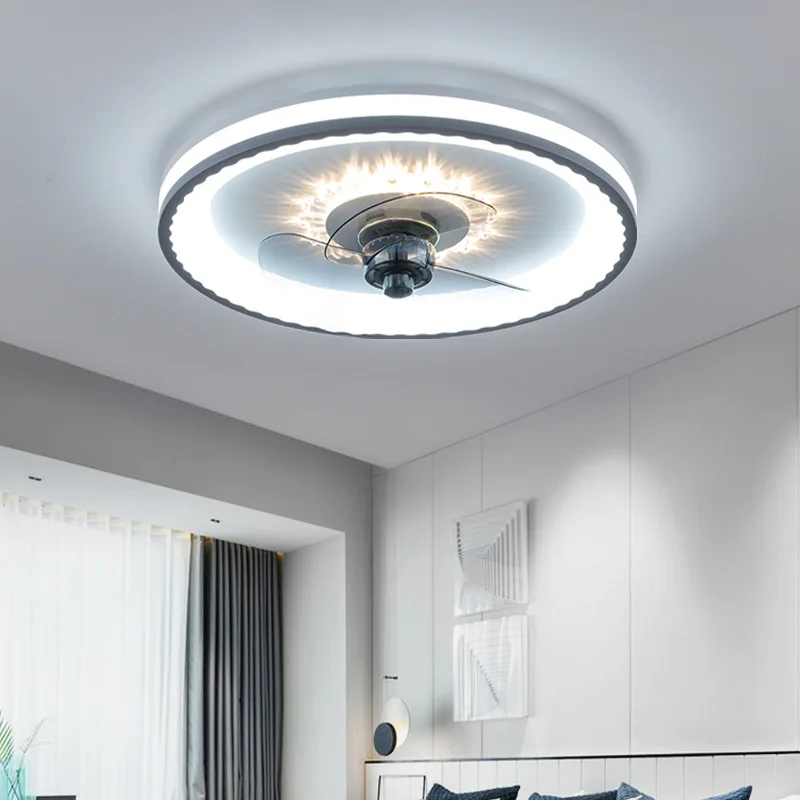 Nordic Fashion Invisible Smart Led Ceiling Fan Light Modern Bedroom Loft Bar Decoration Indoor Ceiling Ligts With RC Dimmable