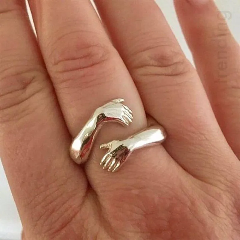Give You A Warm Hug Lover Finger Ring For Women 2021 Original Touching Lovers Hug Hug