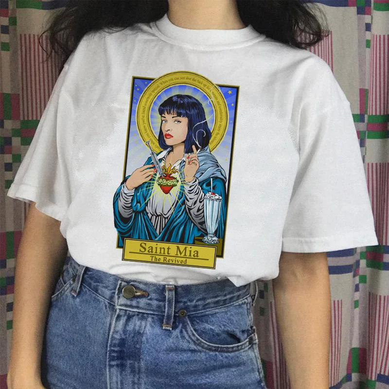 Мякоть фантастика Миа забавная футболка harajuku Винтаж ulzzang футболка 90s топы футболки tumblr женская футболка гранж корейский стиль