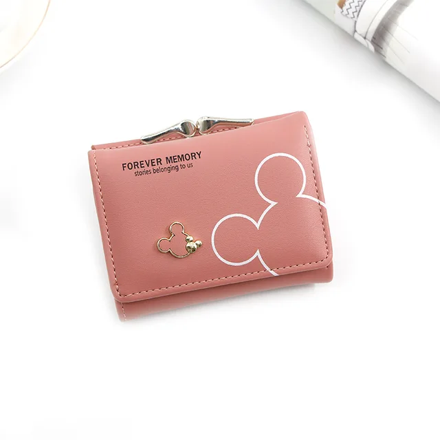 2020 Cartoon PU Leather Women Purse Pocket Ladies Clutch Wallet Women Short Card Holder Cute Girls Wallets Handbag Coin Bag pink