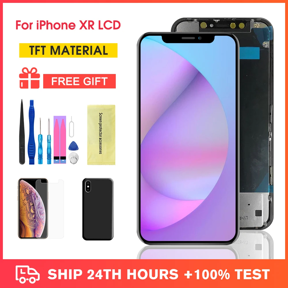 100 New Lcd for iPhone XR Display Screen Touch With Metal Factory