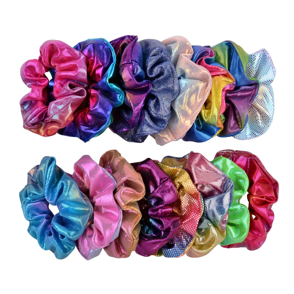 Glitter Lady Hair Scrunchies Ring Elastic Hair Bands Pure Color Bobble Sports Dance Velvet Soft Charming Scrunchie Hairband Hairclip