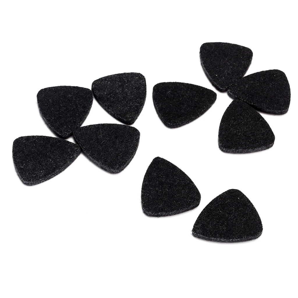 2x 10pcs Wool Felt Picks Ukulele Guitar Parts 3MM Mandolin Plectrums Pick Black