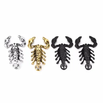 

1pc New Fashion Punk Gold Black Silver Color Animal Scorpion Stud Earrings For Women Men Cool brincos Jewelry