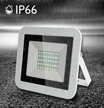 

White shell spotlight Ultra Thin Led Flood Light Spotlight Outdoor AC220V IP65 Path Garden Street Gate Wall Lamp Flood Lighting