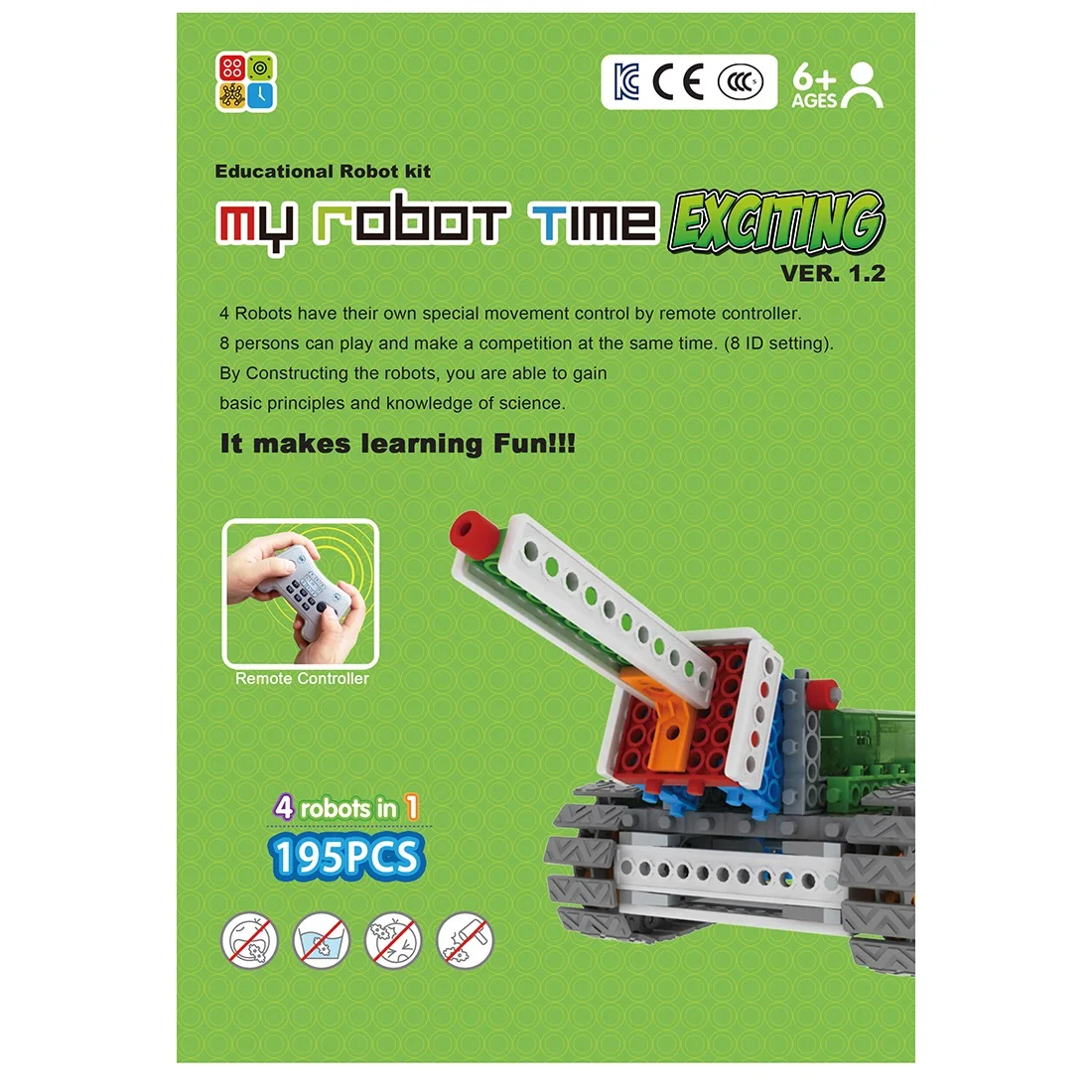 My Robot Time 4 робота в 1 программируемая игрушка пульт дистанционного управления Land Robot Строительный блок Набор Монтажная развивающая игрушка-3-захватывающая