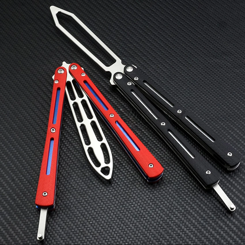 12Dropship Folding Knife Butterfly Ball Bearing Training G10 Handle gaming tool knife folding butterfly in dull | Инструменты