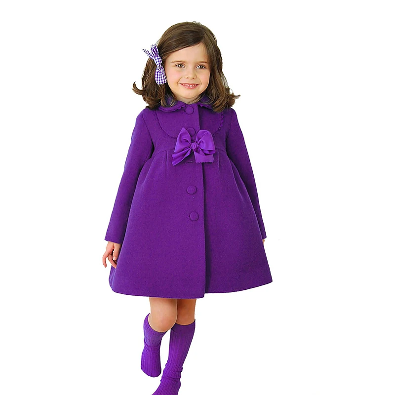 

2019 Girls Wool Coat Winter Warm Baby Girls Clothes,Children Winter High quality Solid Long sleeve Wool coat,Baby Girls Outwear