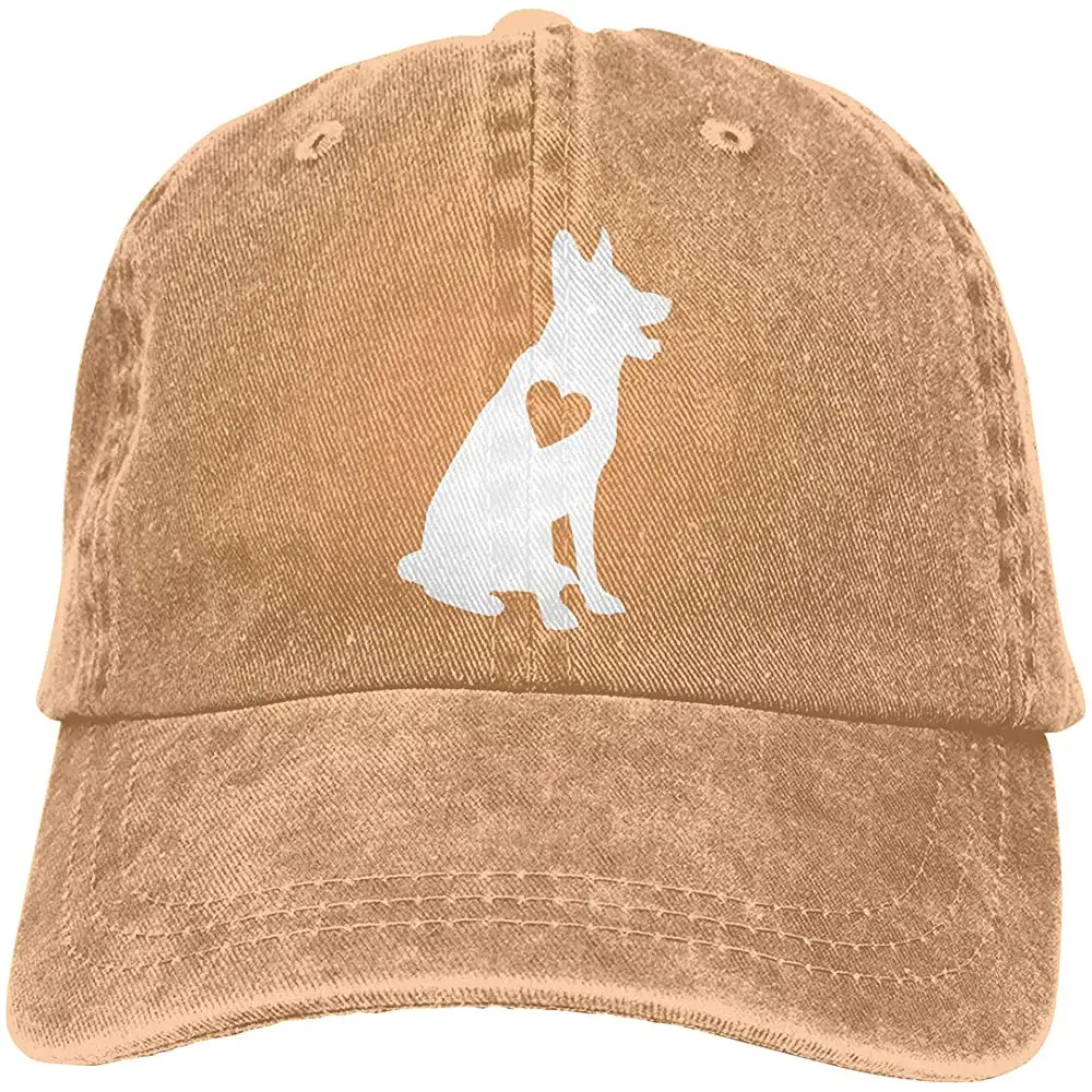 Мужская и женская Регулируемая ВИНТАЖНАЯ ДЖИНСОВАЯ бейсболка немецкая овчарка с сердцем простая Кепка