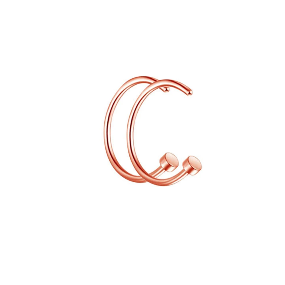 Пирсинг, Oreja, хирургическая сталь, 1 шт., подкова, кольца для носа, ухо, Tragus Cartliage, язык, поддельное кольцо для носа и уха, перегородка, Nariz, украшения для тела - Окраска металла: Rose Gold 3