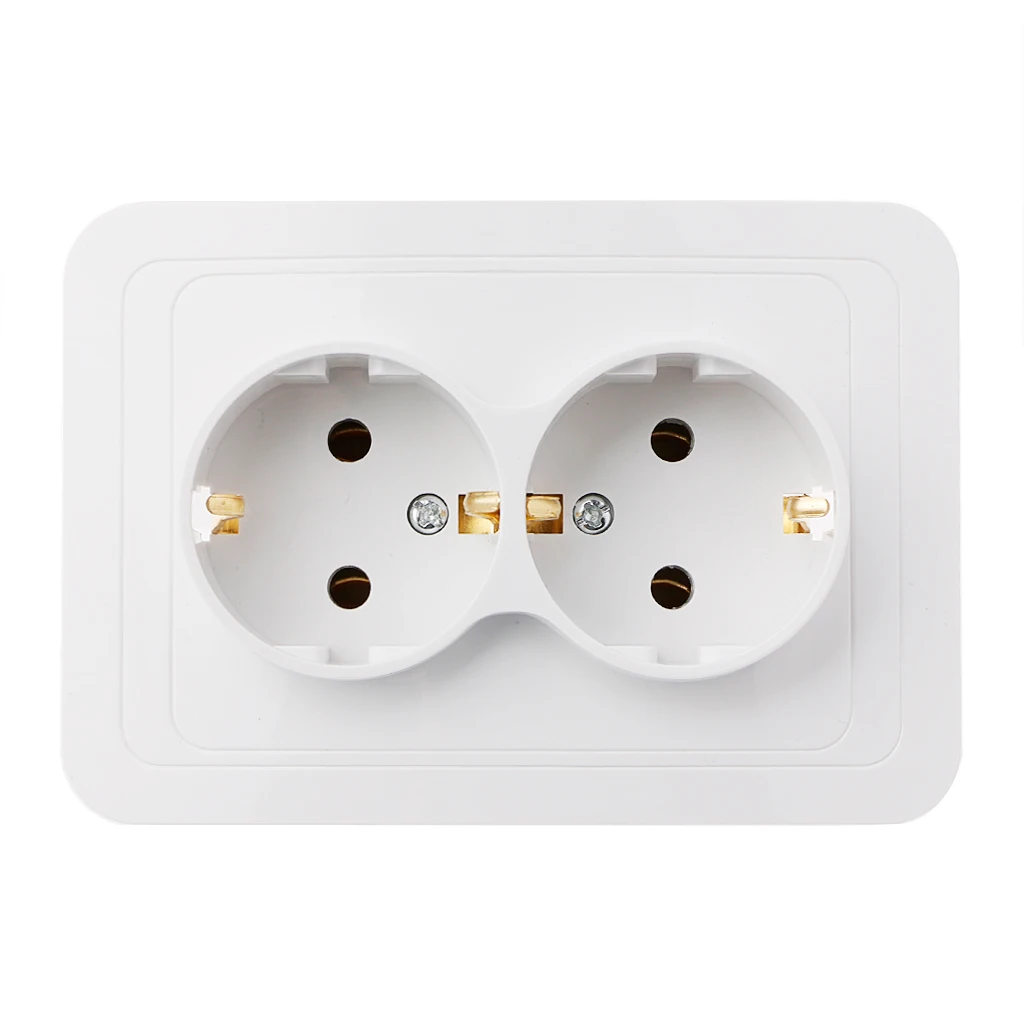 

New 220V/16A 118x80mm EU Double Ground Socket Household Industrial Power Outlet