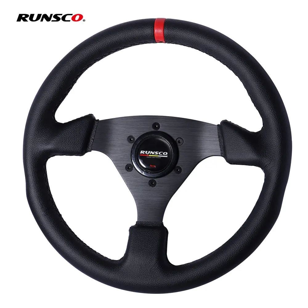 Volante Piatto 330Mm Telaio In Alluminio In Pelle Drift Sim Racing Gioco Per Pc Volante 13 Pollici Universale