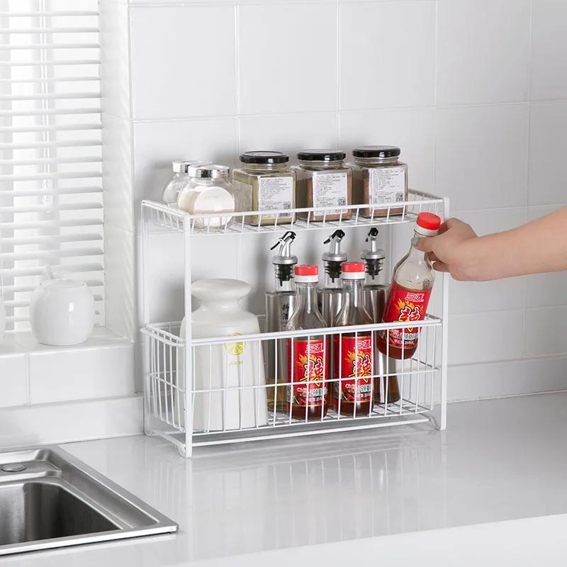 Kitchen Pull-Out Folding Storage Baskets Spice Bottles And Jars Shelves  Cabinet Inside Drawer Box - AliExpress