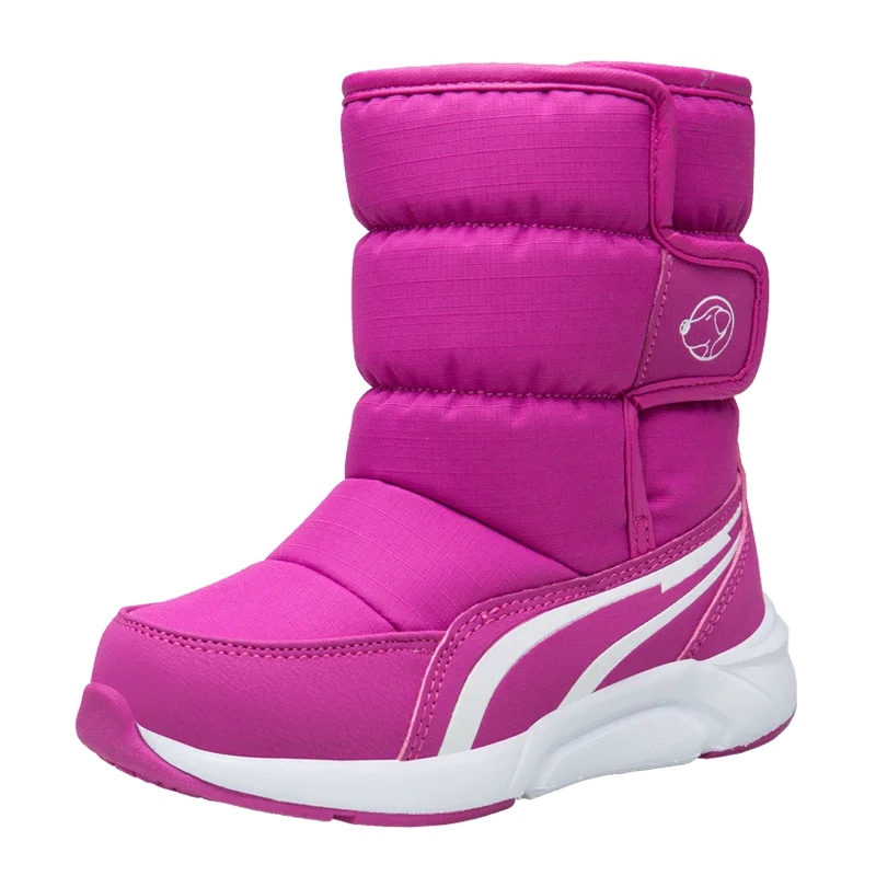 Новая зимняя обувь для мальчиков и девочек, детские ботинки, обувь высокого качества, модные детские зимние ботинки, теплые зимние детские ботинки, 27-31 - Цвет: Фиолетовый