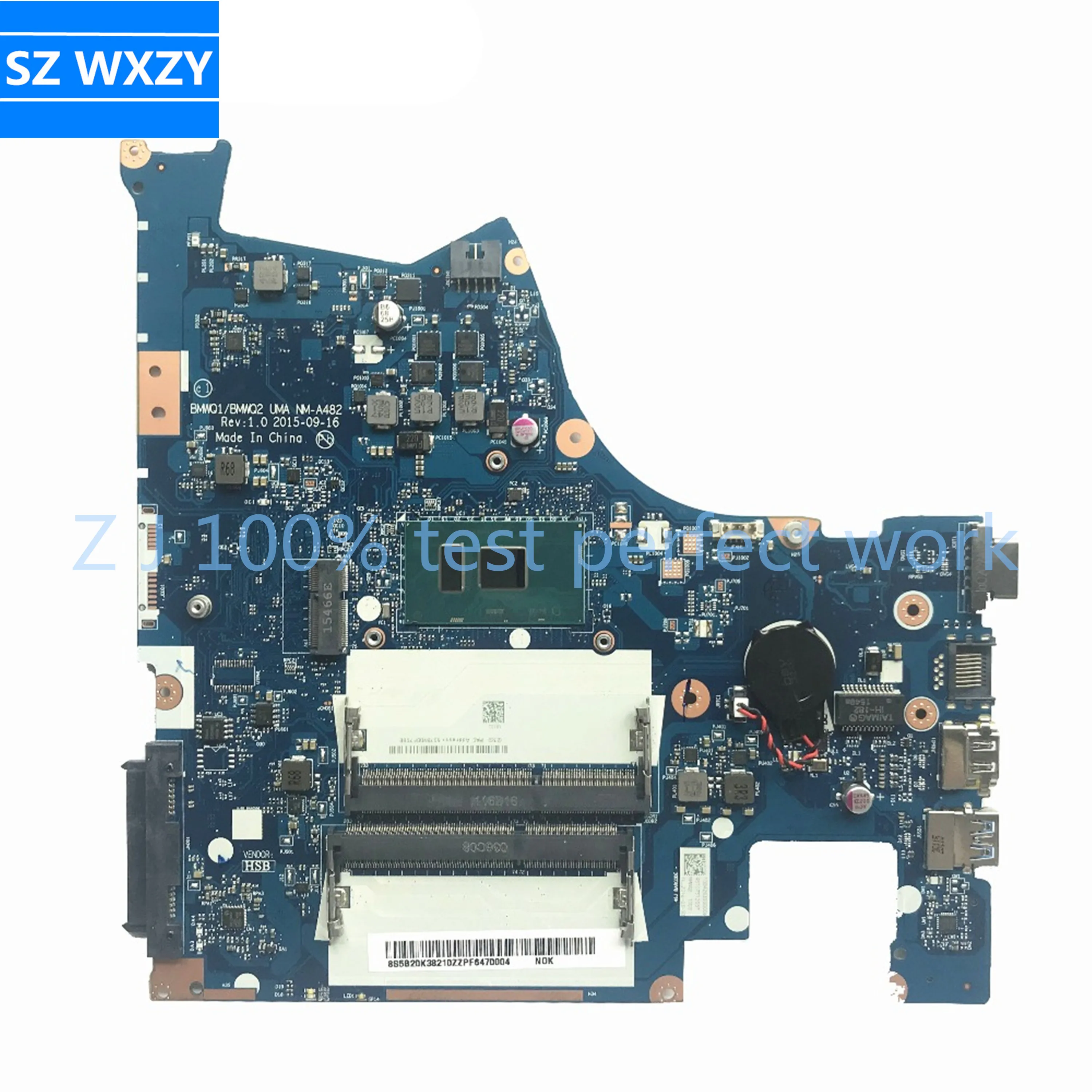 Материнская плата для ноутбука Lenovo 300-15ISK с SR2EZ I7-6500U 5B20K38210 UAM NM-A482 DDR3L MB 100%