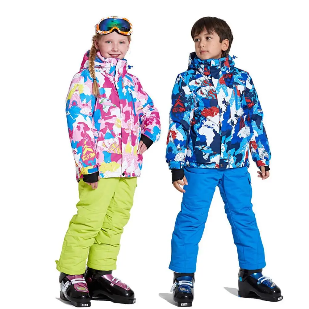 

New Kids Ski Suit Children Waterproof Warm Girls And Boy Snow Jacket And Pants Winter Skiing And Snowboarding Clothes Child