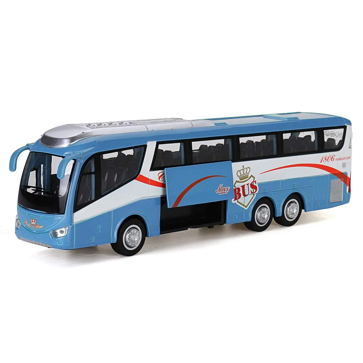 

Hot Zinc Alloy Double-decker Bus Model Toy High Simulation Bus Vehicle Model LED Light Scale Flashing Sound Toy for Collection G