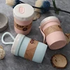 300ml Healthy Material Wheat Straw Sealed Soup Cup With Lid Water Breakfast Portable Lunch Box Microwave Dinnerware Food 2