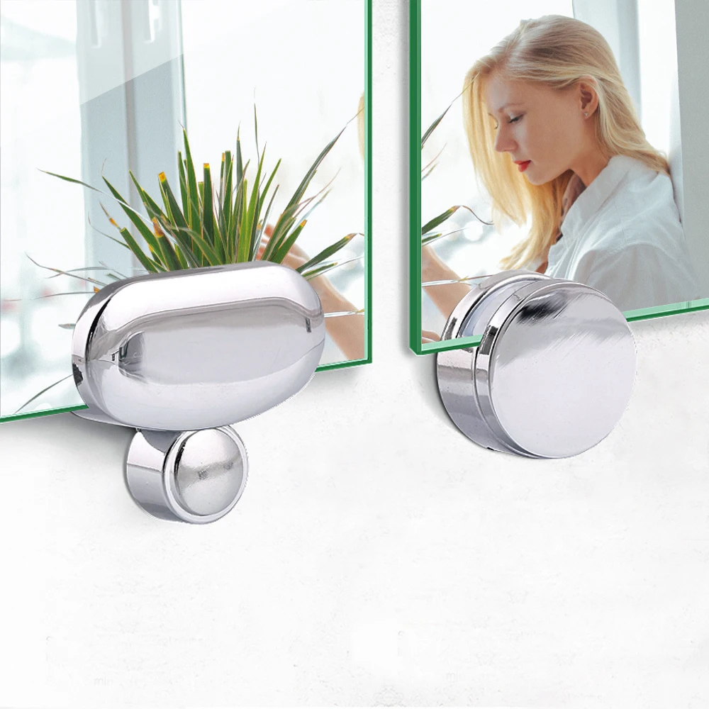 4PCS Glass Clamps Wall Mount Frameless Mirror Clip Bathroom Fixed Fitting Mirrors Clamping Thickness:3-5mm | Обустройство дома