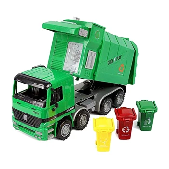 

Friction Powered Garbage Truck Toy,With 3 Trash Cans,No Battery Required,A Great Gift for Children