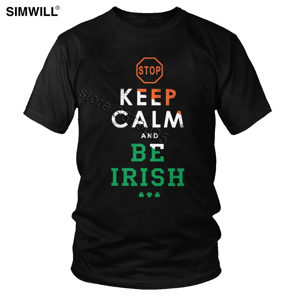 

Keep Calm And Be Irish T Shirts Men Classic Ireland St. Patrick's Day Gift Tees Short Sleeved Cotton T-shirt Novelty Merchandise