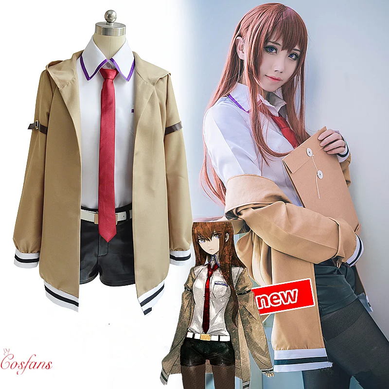Костюм для косплея Steins Gate из японского аниме костюм макизе курису куртка пальто