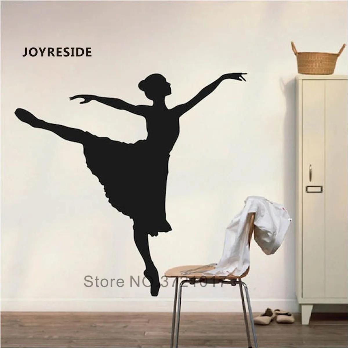 JOYRESIDE Dancer Ballet Girl Wall Stickers Home Bedroom Decor Dancing Dance Decals Beautiful Sticker WM142 | Дом и сад
