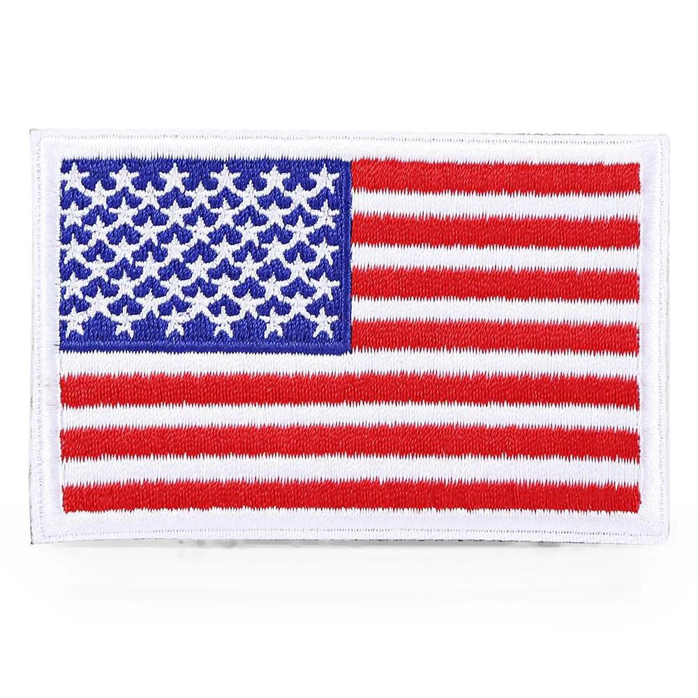 Горячая горячая распродажа товаров Американский национальный флаг вышитые липучки левое плечо тканевая наклейка наклейки на рюкзак