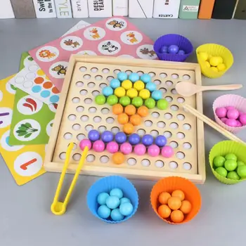 

Kids Clip Beads Puzzle Board Toys Hands Brain Memory Training Aids For Children G99C
