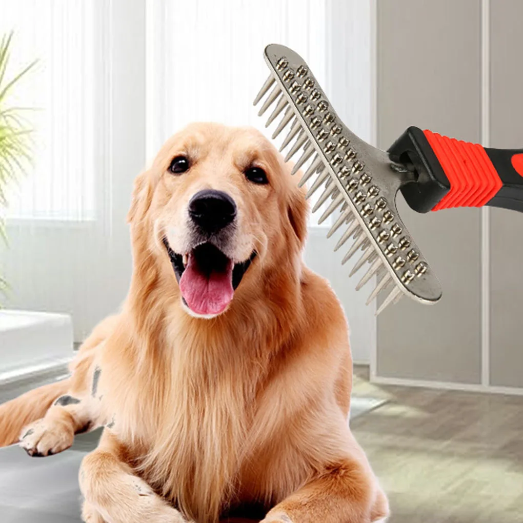 Pet узел для чистки кукурузы грабли уход Shedding нержавеющая сталь гребень грабли инструмент для ухода за домашними животными