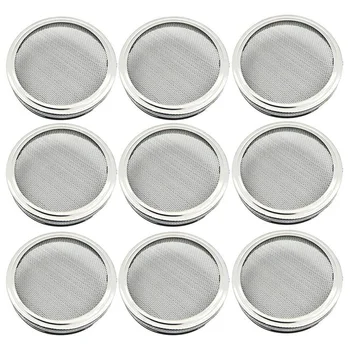 

9Pcs Stainless Steel Sprouting Lids Seed Sprouting Screen for Wide Mouth Mason Jars Sprout Seeds 86mm