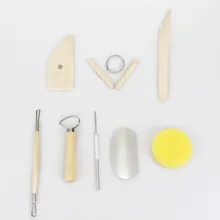 XUQIAN  Hot Sale Wooden Polymer Modeling Clay Sculpting Tools Set for Sculpt Smoothing Wax Carving Pottery DIY Tools Bag L0110