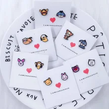 EUPNHY 2 шт мультфильм Медведь тигра свинья серьги с милыми животными пирсинг серьги ювелирные изделия серьги для женщин девочек